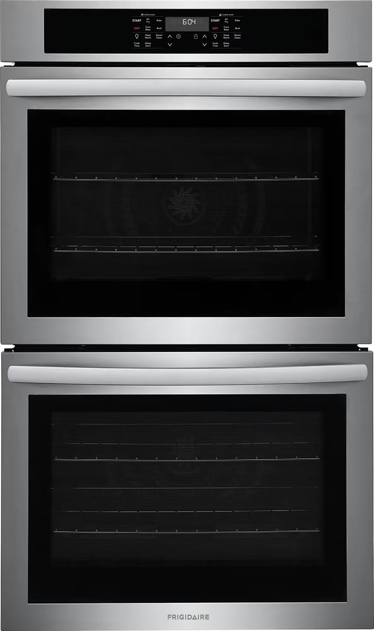 Frigidaire FCWD3030AS 30 inch Double Wall Oven with 10.6 cu. ft. Capacity, Air Fry, 30-Minute Steam Clean, and Convection Bake (Stainless Steel)