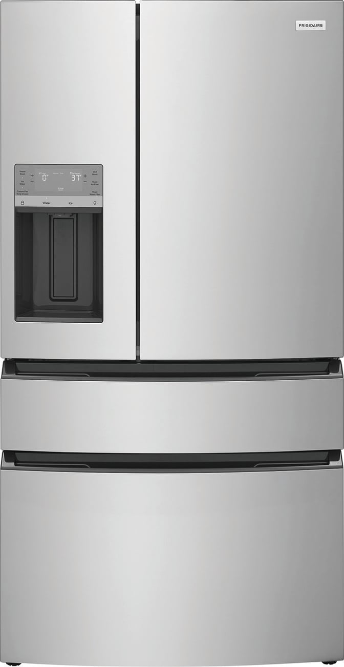 Frigidaire 26 Cu. Ft. Standard-Depth 4-Door French Door Refrigerator 36-Inch Wide in Fingerprint-Resistant Stainless Steel Look