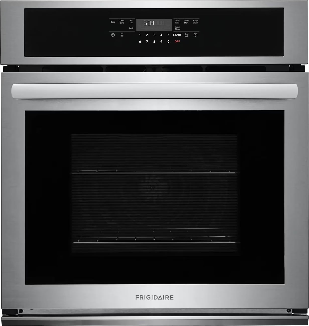 Frigidaire FCWS2730AS 27 inch Single Wall Oven with 3.8 cu. ft. Capacity, Air Fry, 30-Minute Steam Clean and Convection Bake (Stainless Steel)