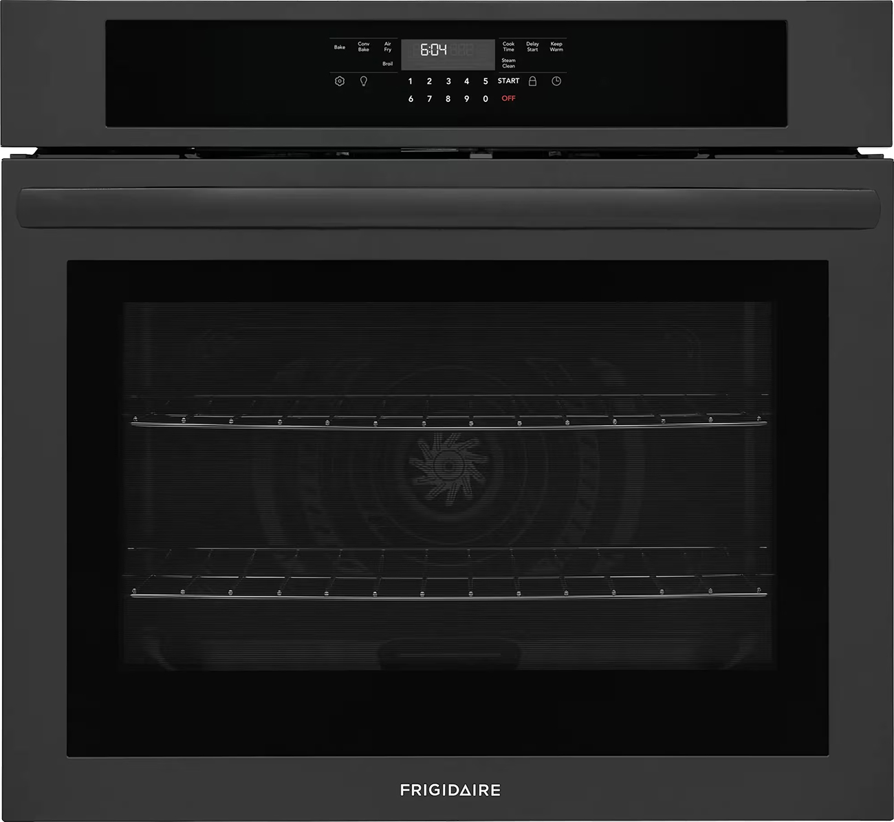 Frigidaire FCWS3030AB 30 inch Single Wall Oven with 5.3 cu. ft. Capacity, Air Fry, 30-Minute Steam Clean, and Convection Bake (Black)