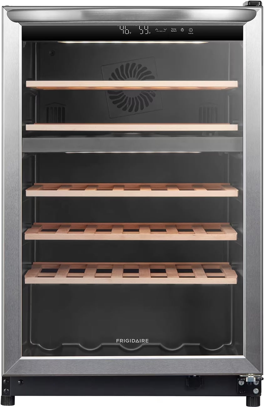 Frigidaire 4.4 Cu. Ft. Dual Zone Wine Cooler 22-Inch Wide in Stainless Frame