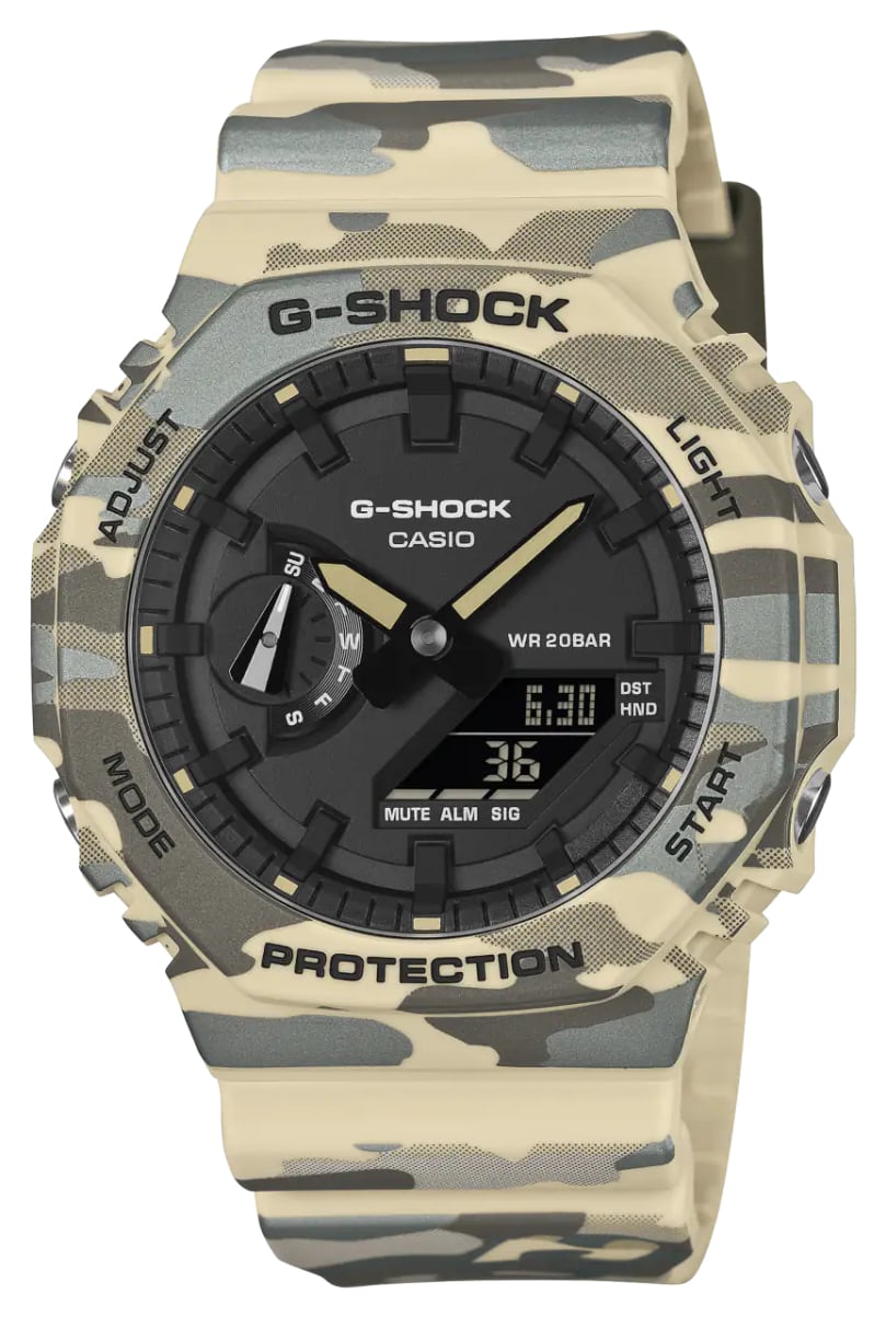 G-Shock Analog-Digital 2100 Series Watch 45.4mm in Camouflage Resin