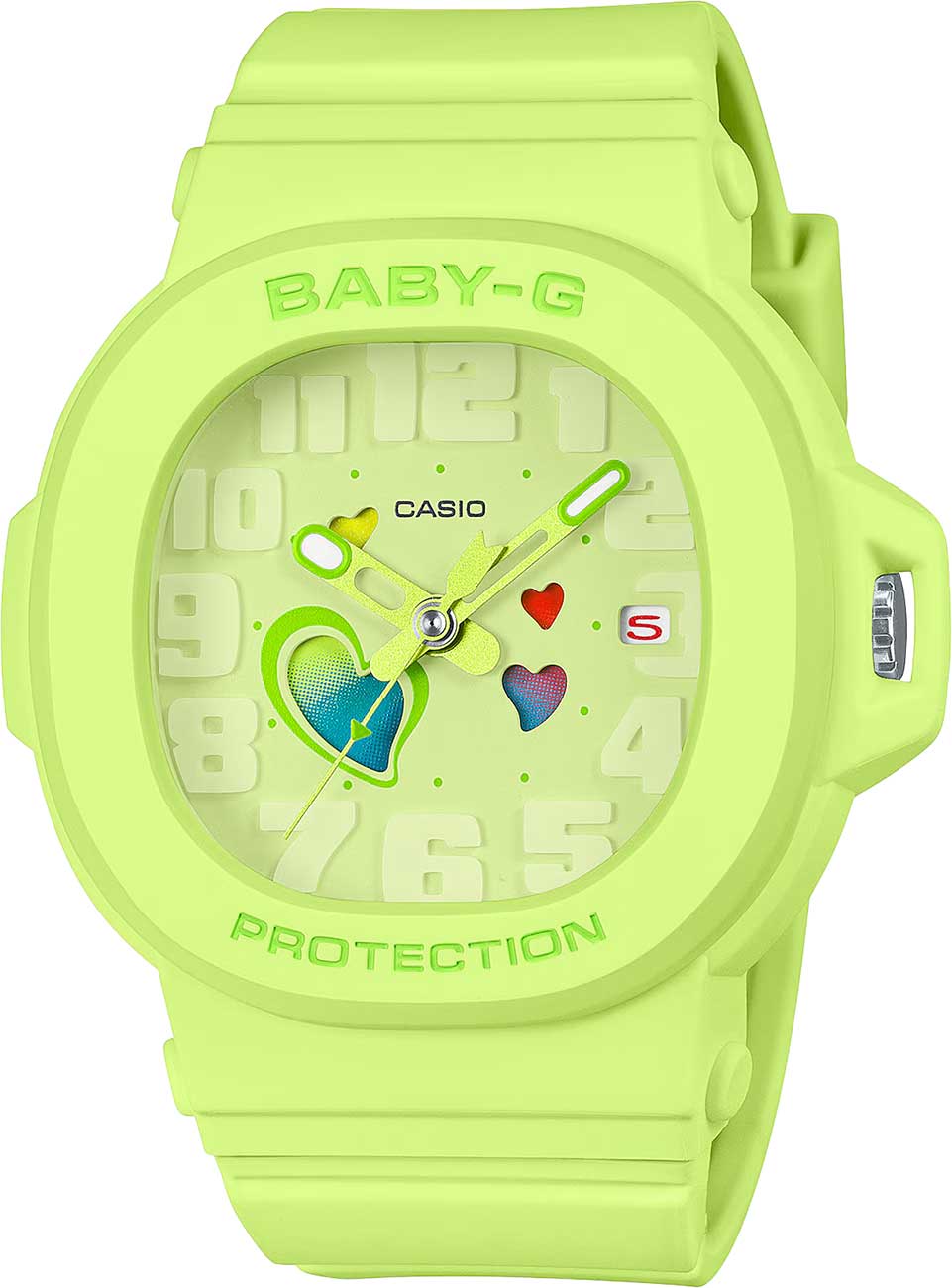 　バード　 baby, light green G-Shock Baby-G Playful Hearts Series Watch in Neon Green