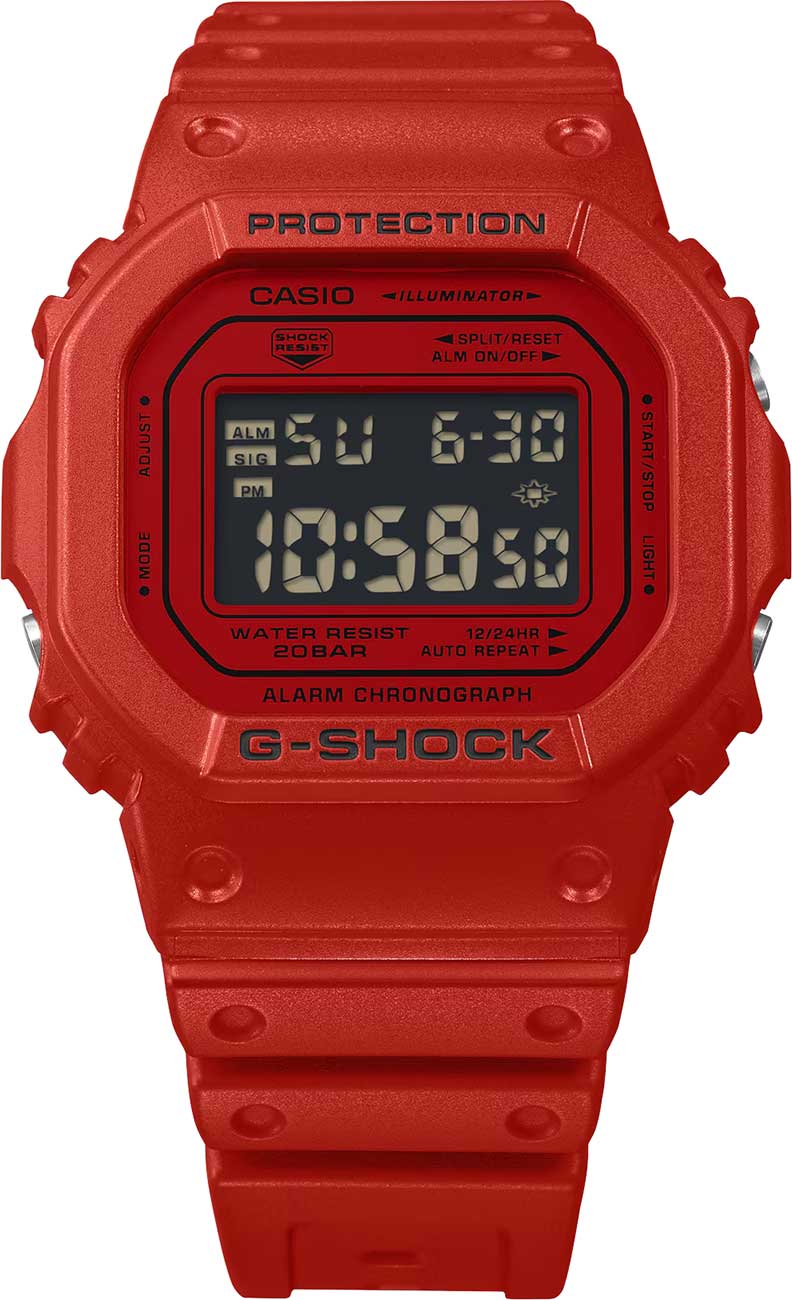 G-Shock Digital 5600 Series Watch 42.8mm Red DW5600RRB4