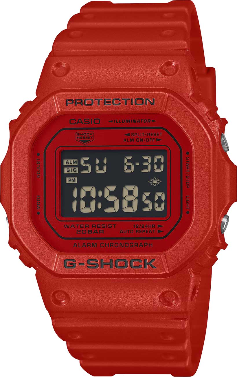 G-Shock Digital 5600 Series Watch 42.8mm in Red - DW5600RRB-4