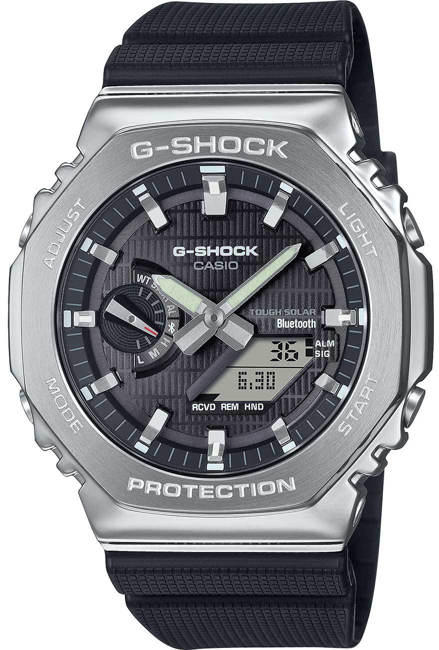 G-SHOCK GA-2100 シルバー/ブラック G-Shock G-Steel 2100 Series Watch with Black Dial - GBM2100-1A