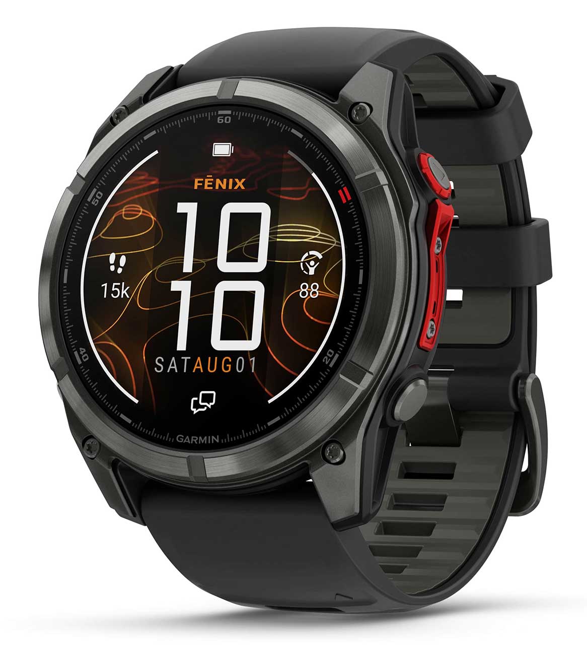 Garmin fenix 8 Pro Smartwatch 51mm MicroLED in Carbon Gray DLC Titanium with BlackPebble Gray Silicone Band 1450$