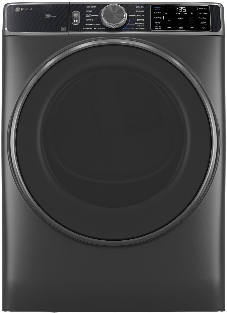 GE Profile Smart Front Load Gas Dryer with Steam and Sanitize Cycle 7.8 Cu. Ft. in Carbon Graphite