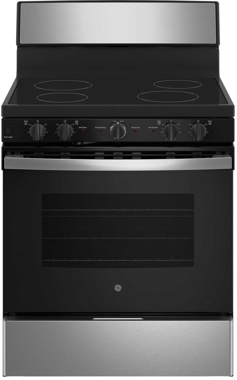 GE Electric Range Radiant Smooth Cooktop 30-Inch Wide in Stainless Steel