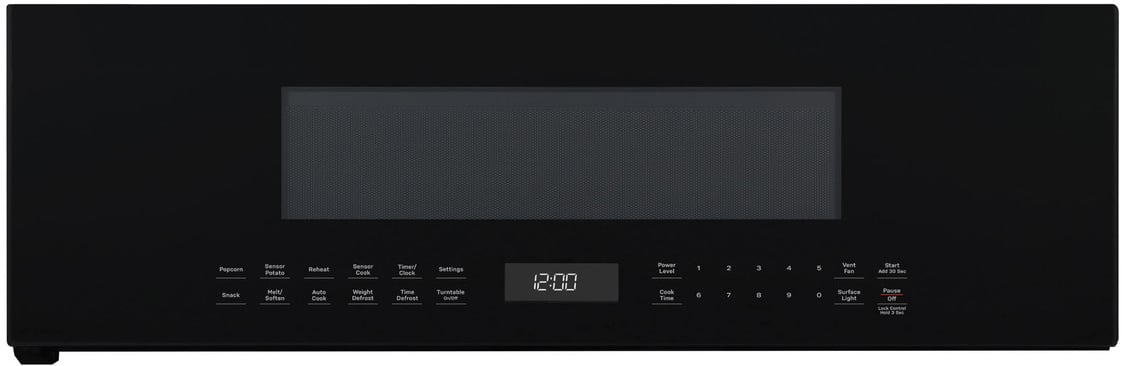 GE 1.2 Cu. Ft. Over-the-Range Low Profile Sensor Microwave Oven 30-Inch Wide in Black