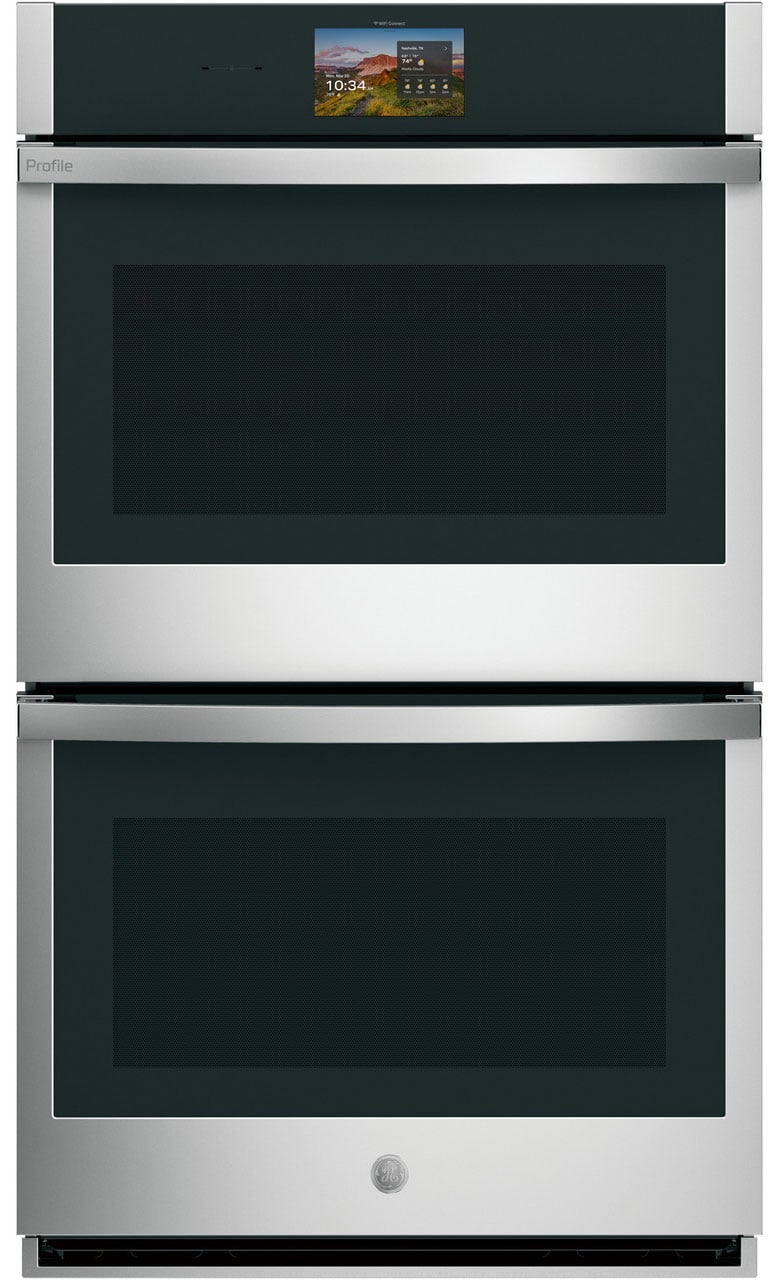 GE Profile Smart Built-In Convection Double Wall Oven with Precision Cooking and No Preheat Air Fry 30-Inch Wide in Stainless Steel