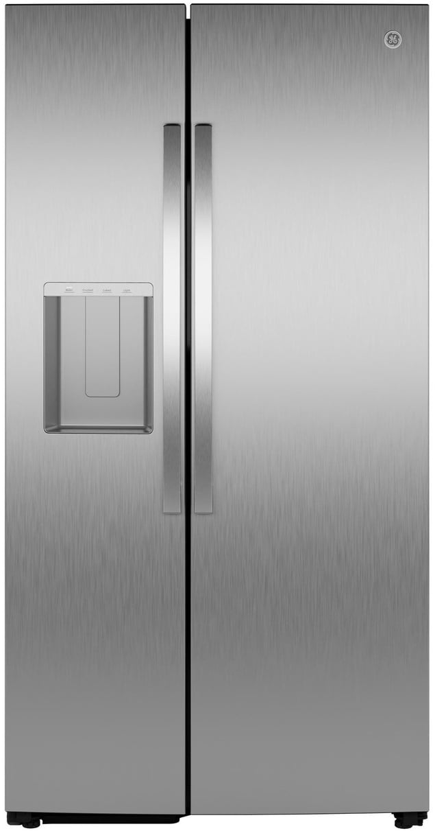 GE 27.7 Cu. Ft. Side-By-Side Refrigerator with LED Light Walls 36-Inch Wide in Fingerprint Resistant Stainless