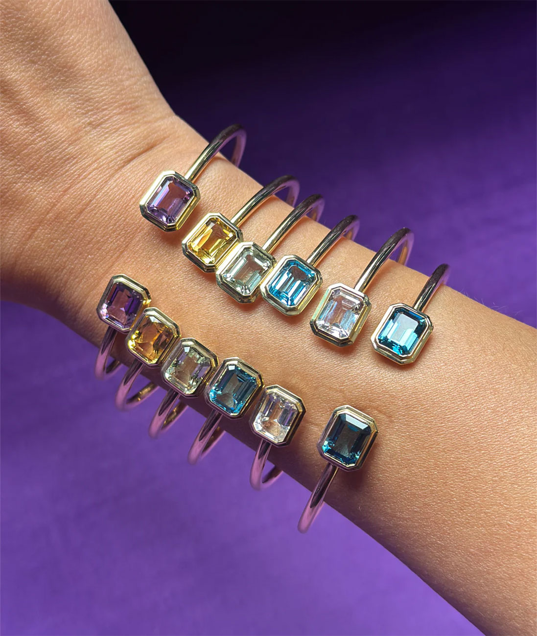 Goshwara Manhattan Blue Topaz 18K Yellow Gold Bracelet
