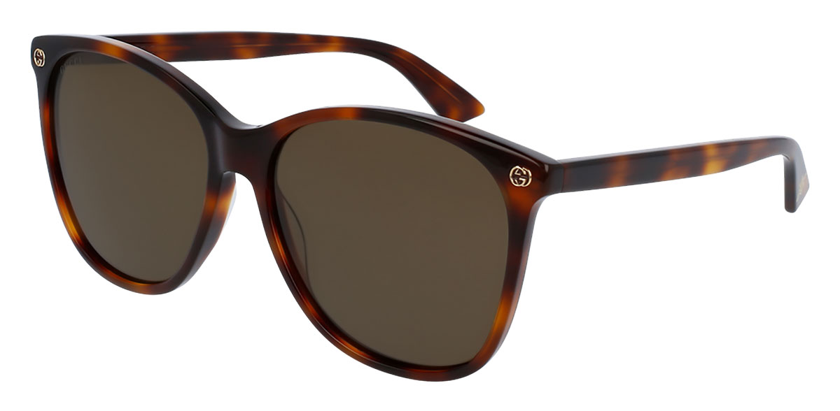 Gucci Square Havana Brown Womens Sunglasses - GG0024S 002 58