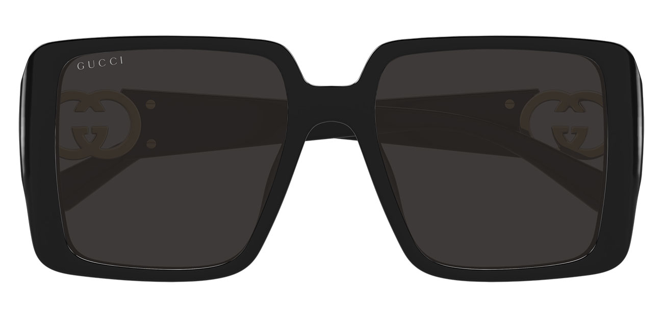 Gucci GG1692S001 Emblem 54mm Black Oversized Sunglasses