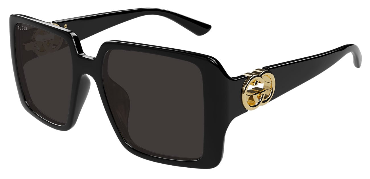 Gucci Emblem Oversized Sunglasses 54mm in Black|Grey - GG1692S001