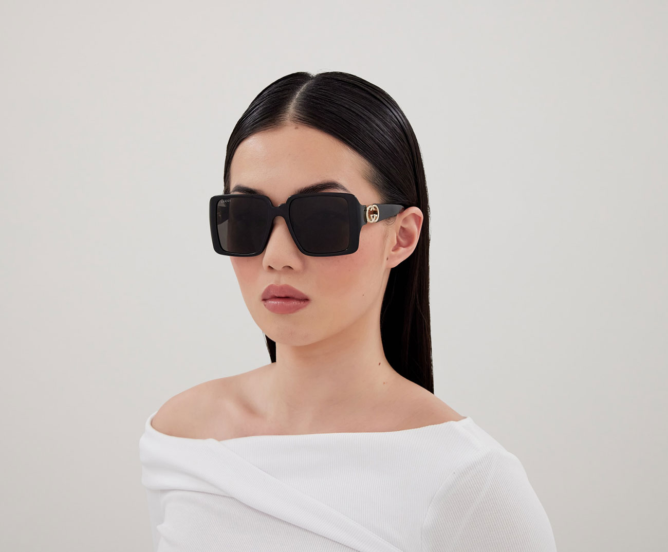 Gucci GG Logo Oversized Sunglasses 54mm with Grey Lenses - GG1692SA001