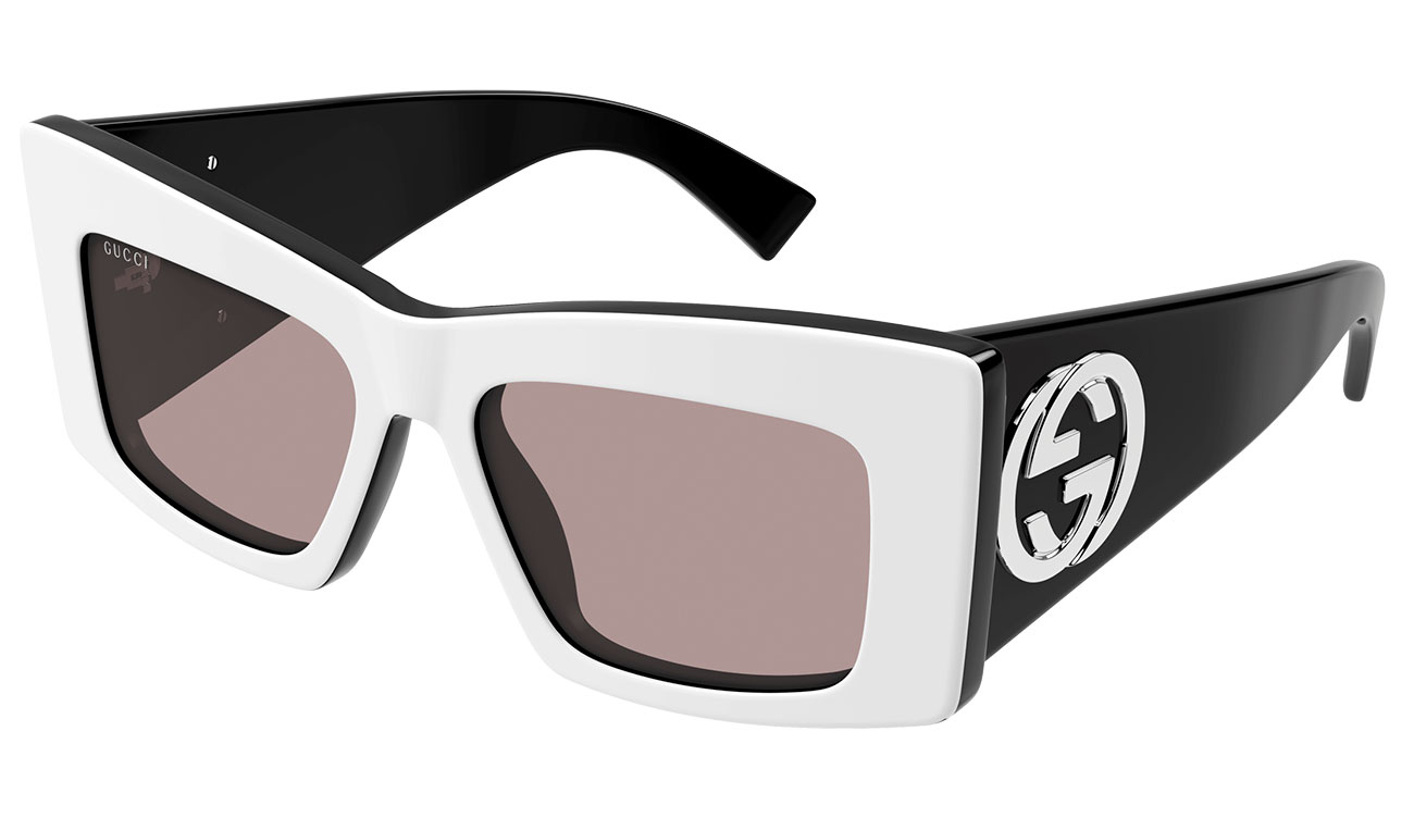 Gucci Emblem Sunglasses 53mm in Black|White|Brown - GG1842S-006