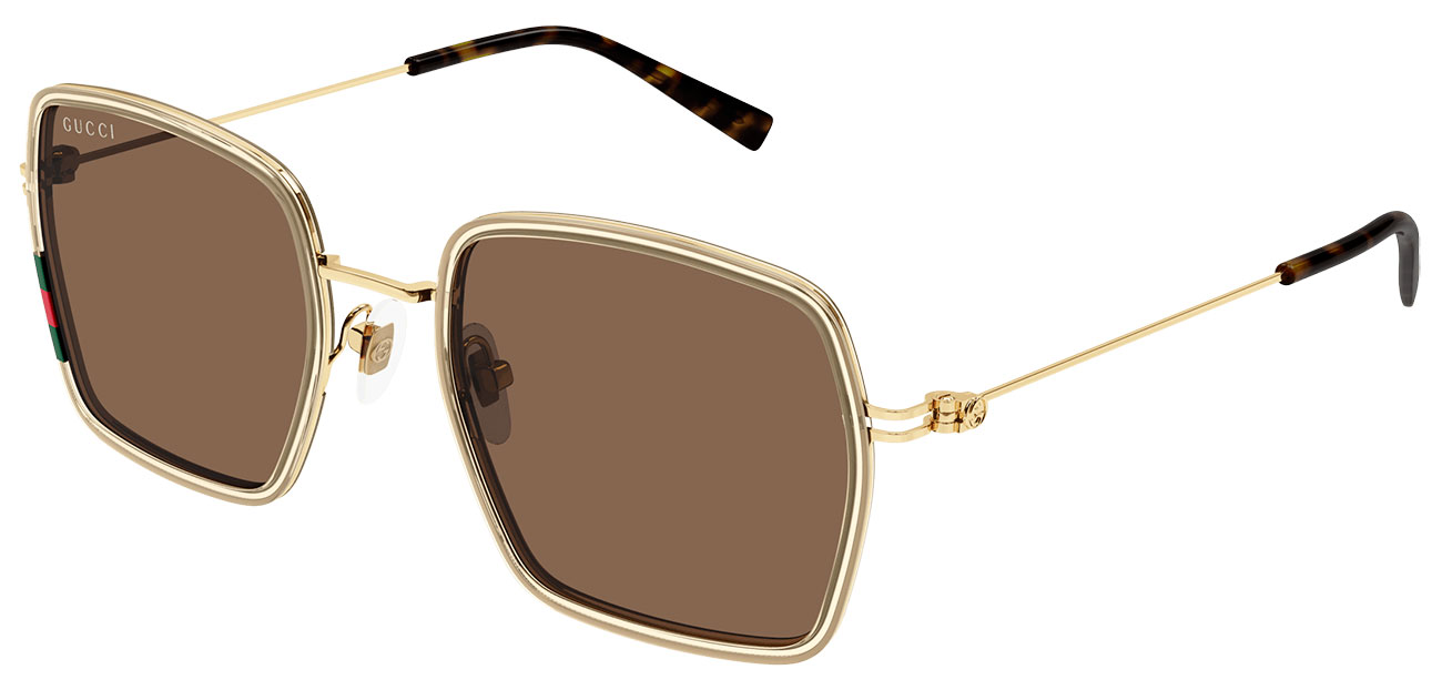 Gucci Emblem Sunglasses 52mm in Beige|Gold|Brown - GG1848S-003