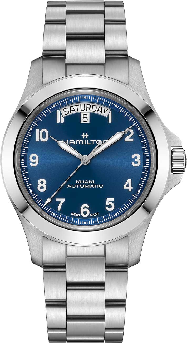HAMILTON Khaki Field King Day-Date Automatic SS 40MM Blue Dial Men's Watch H64475140