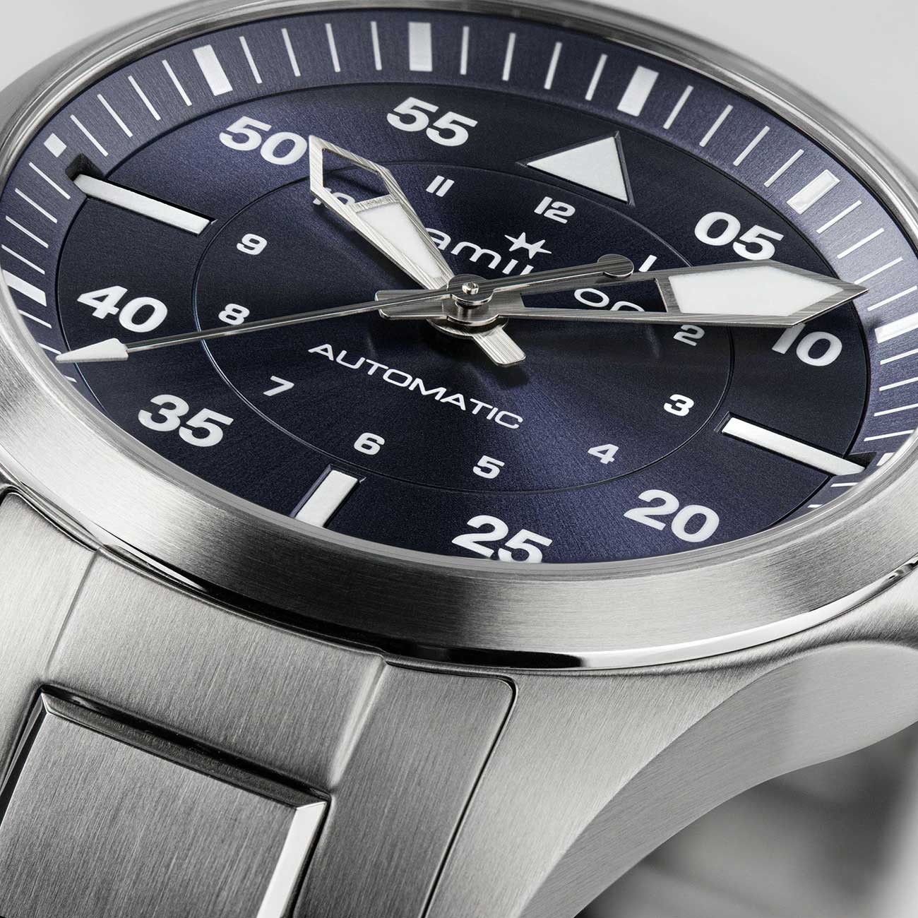Hamilton Watch Khaki Aviation Pilot Auto 36mm Silver|Blue - H76215140
