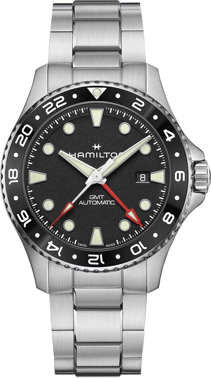Hamilton Khaki Navy Scuba Auto GMT Watch 43mm with Black Dial