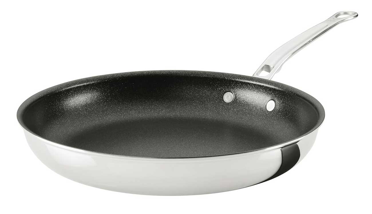 Hestan ProBond Luxe 12.5-Inch Nonstick Skillet in Polished Clad Stainless Steel