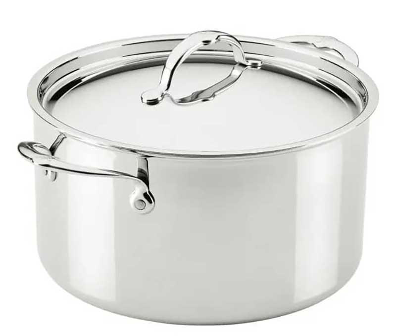 Hestan ProBond Luxe 12 Qt. Stockpot with Lid in Polished Clad Stainless Steel