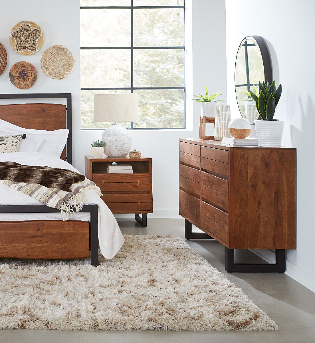 Home Trends & Design Aspen Night Chest in Walnut Finish