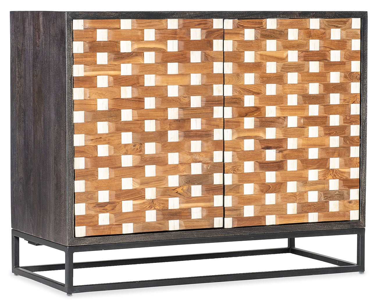 Hooker Furniture Living Room Commerce and Market Weaver 2-Door Accent Chest in Black | Mango