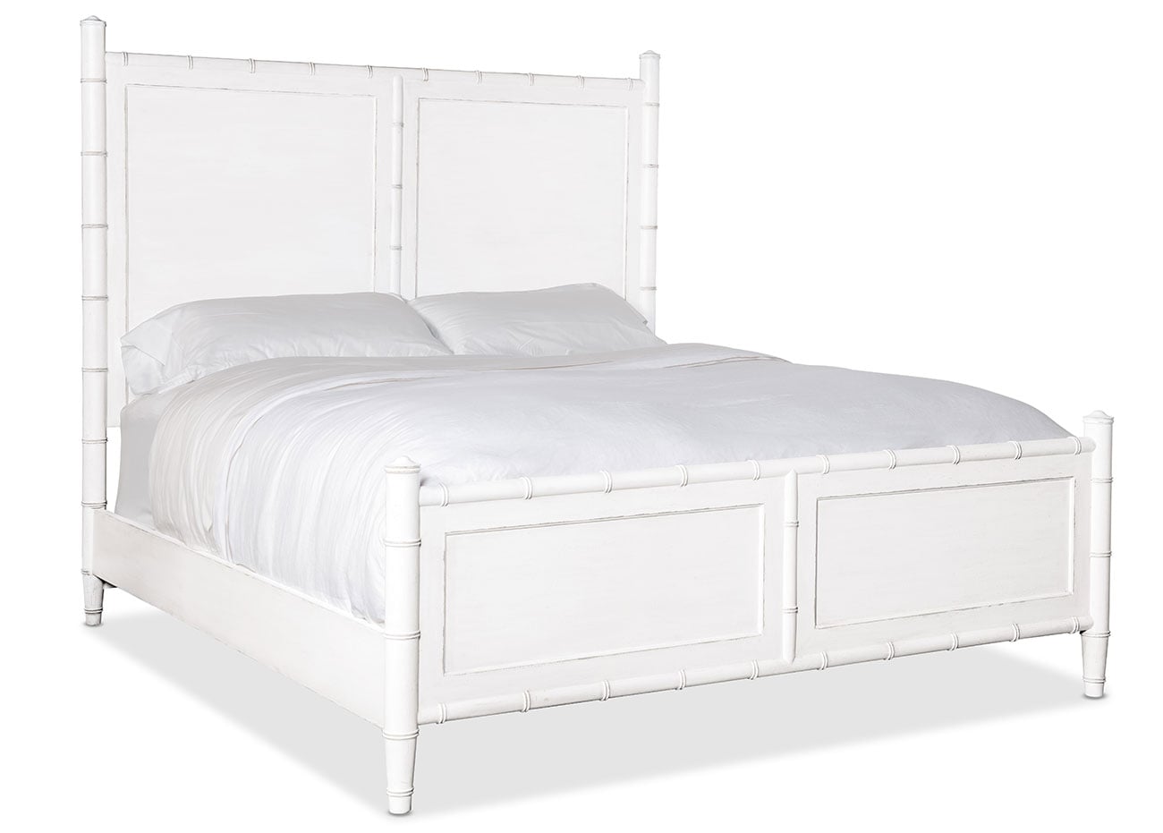Hooker Furniture Bedroom Charleston King Panel Bed in White Heron