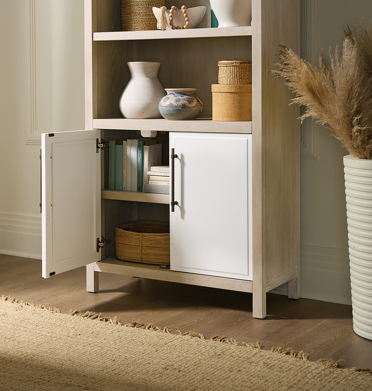 Hooker Furniture Brixton Bookcase in Light Wood | Ivory - 6022