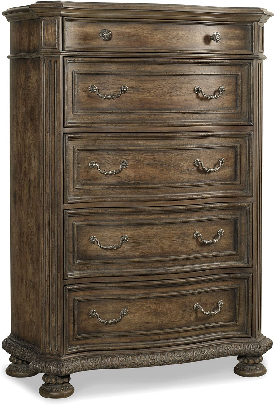 Hooker Furniture Rhapsody Chest with Five Drawers in Distressed Walnut