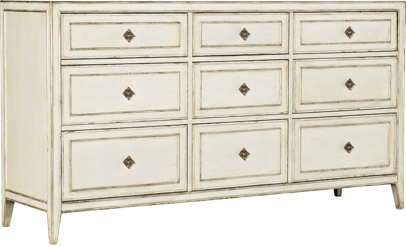 Photos - Dresser / Chests of Drawers Wide Hooker Hooker Furniture Sanctuary Anastasie Dresser in Blanc 5865-90203-02