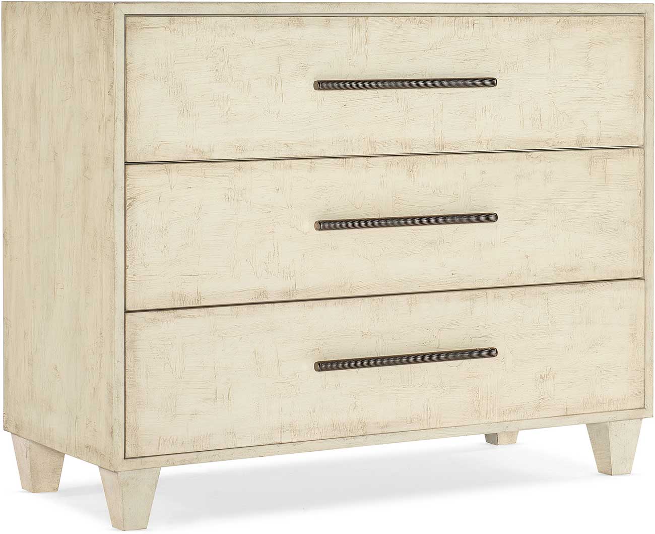 Hooker Furniture Living Room Melange Saffron Chest with Three Drawers in Textured Cream