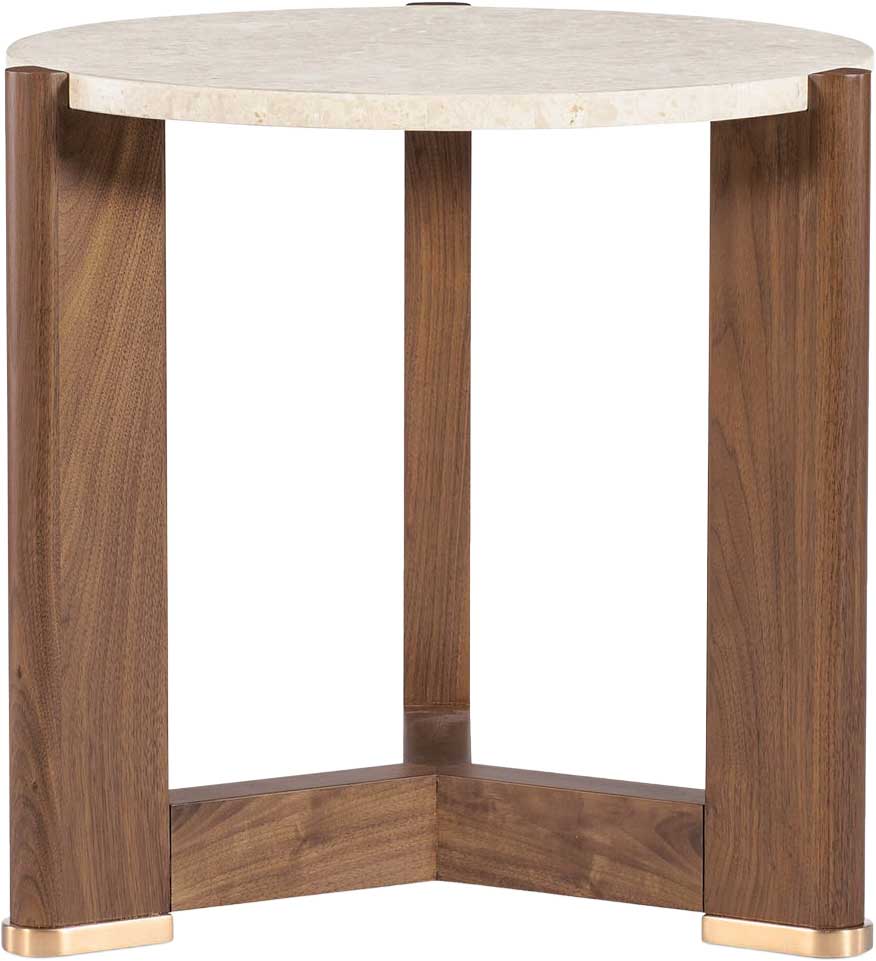 Hooker Furniture Eleana Round End Table in Marble | Light Caramel