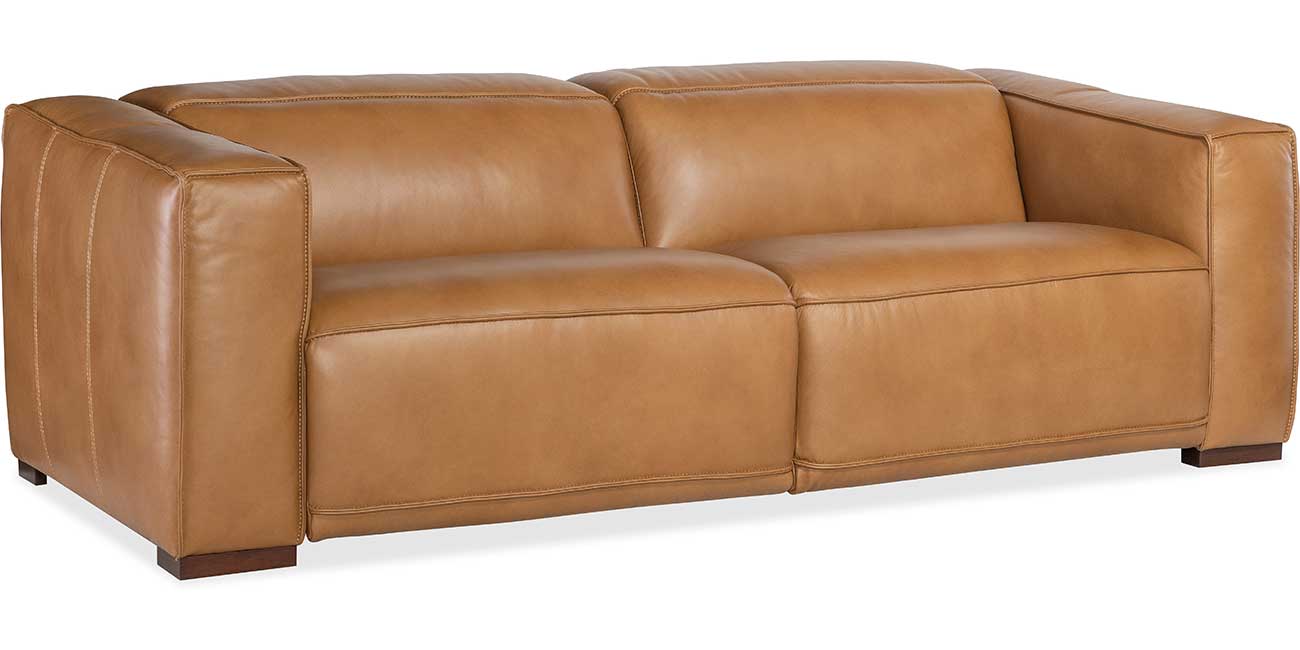 Hooker Furniture Fresco Leather 2 Over 2 Sofa w/Power Recline