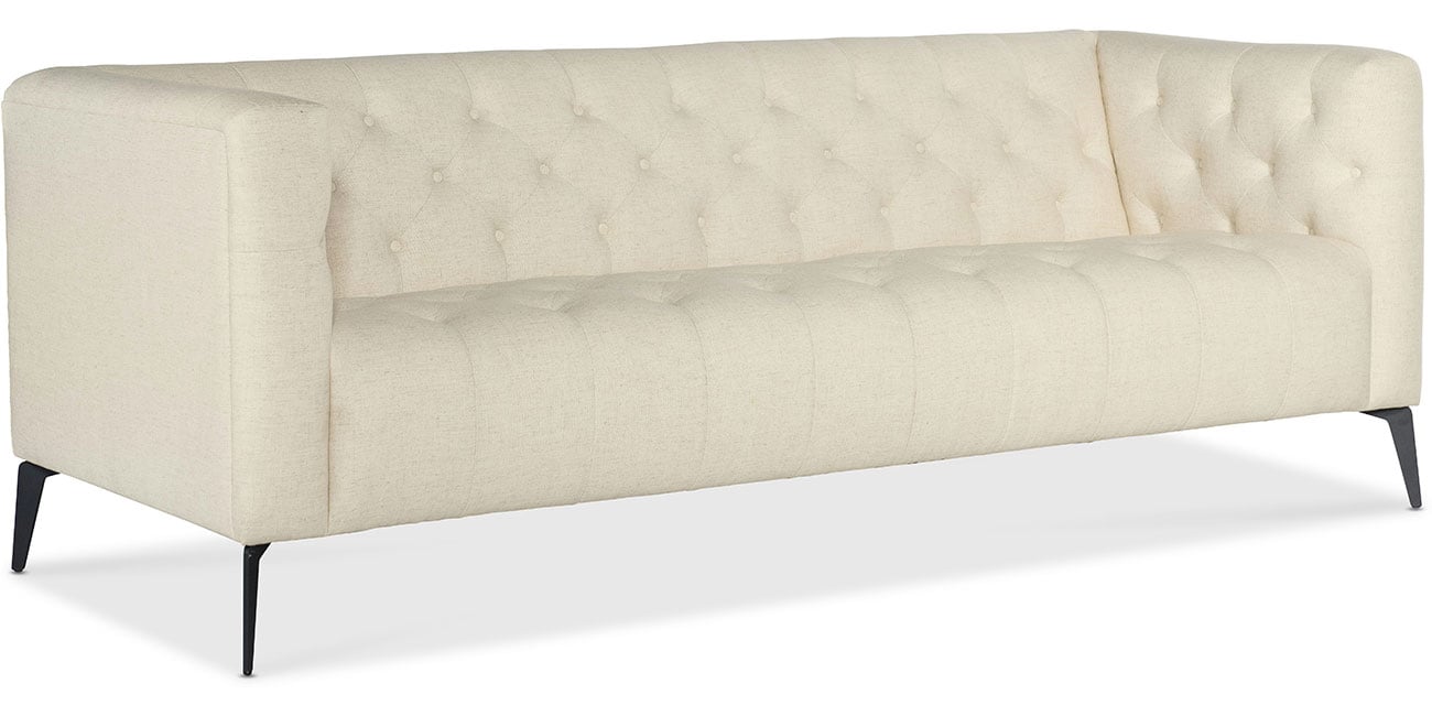 Hooker Furniture Living Room Nicolla Stationary Sofa in Baldwin Natural Fabric