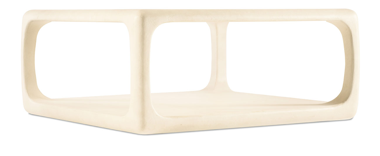 Hooker Furniture Living Room Westwood Square Cocktail Table in Alabaster Plaster White