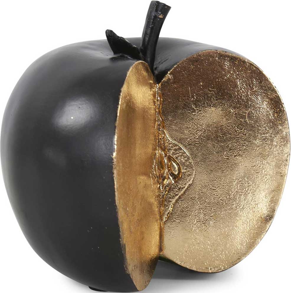 Howard Elliott Gilded Apple in Matte Black | Gold - HE-12326