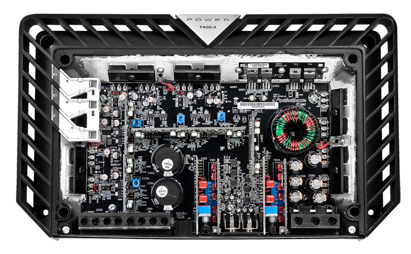 Rockford Fosgate パワーアンプ + 配線セット（T400-4） Rockford Fosgate 400 Watt 4-Channel Amplifier - T400-4 - Abt