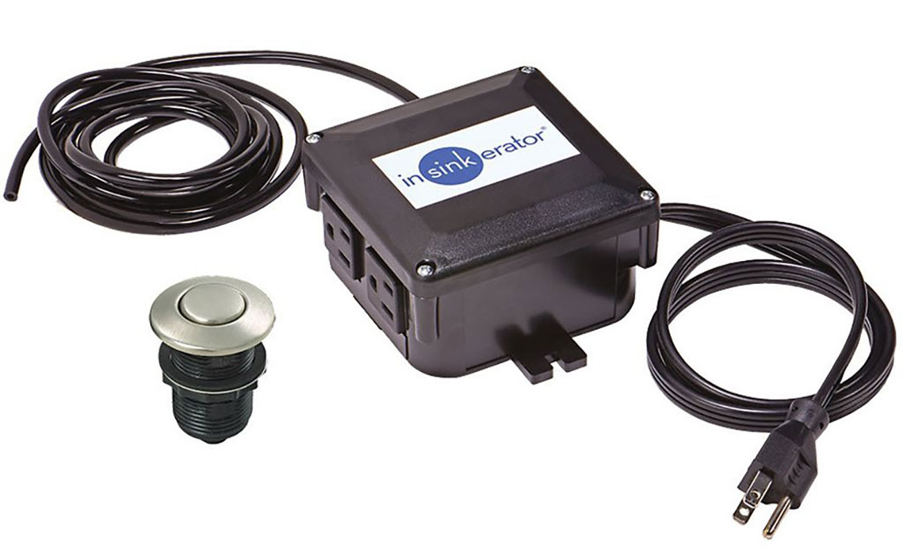 InSinkErator Dual Outlet SinkTop Switch with Button in Satin Nickel