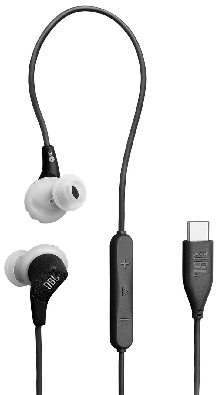JBL Endurance Run 3C USB-C Wired Sport Headphones in Black