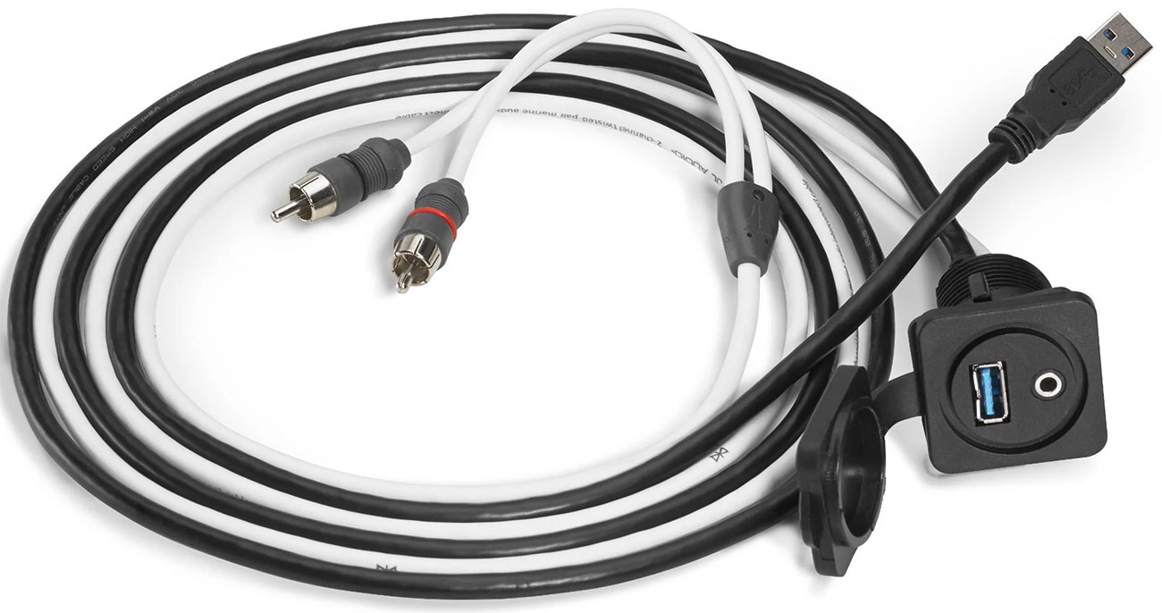JL Audio Combo 3.5mm Audio Jack And 9 Wire USB Port For Panel-Mounting