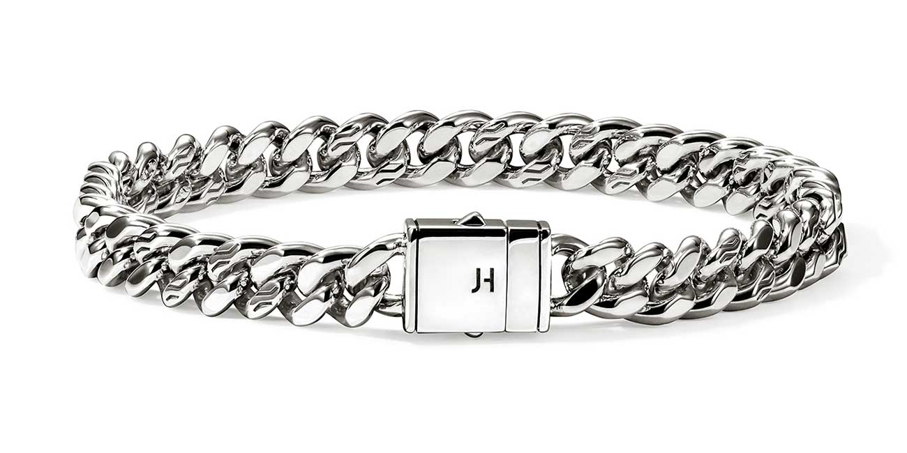 John Hardy Curb Chain 7mm Large Bracelet in Silver - BM99752XUL