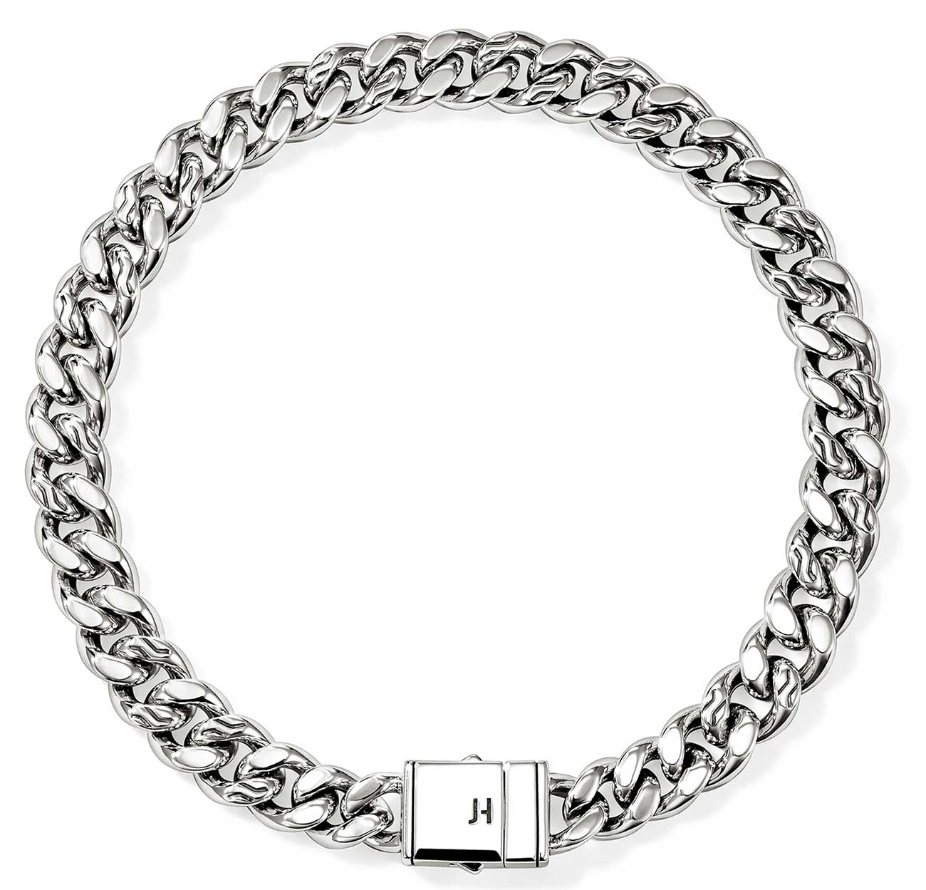 John Hardy Curb Chain 7mm Large Bracelet in Silver - BM99752XUL