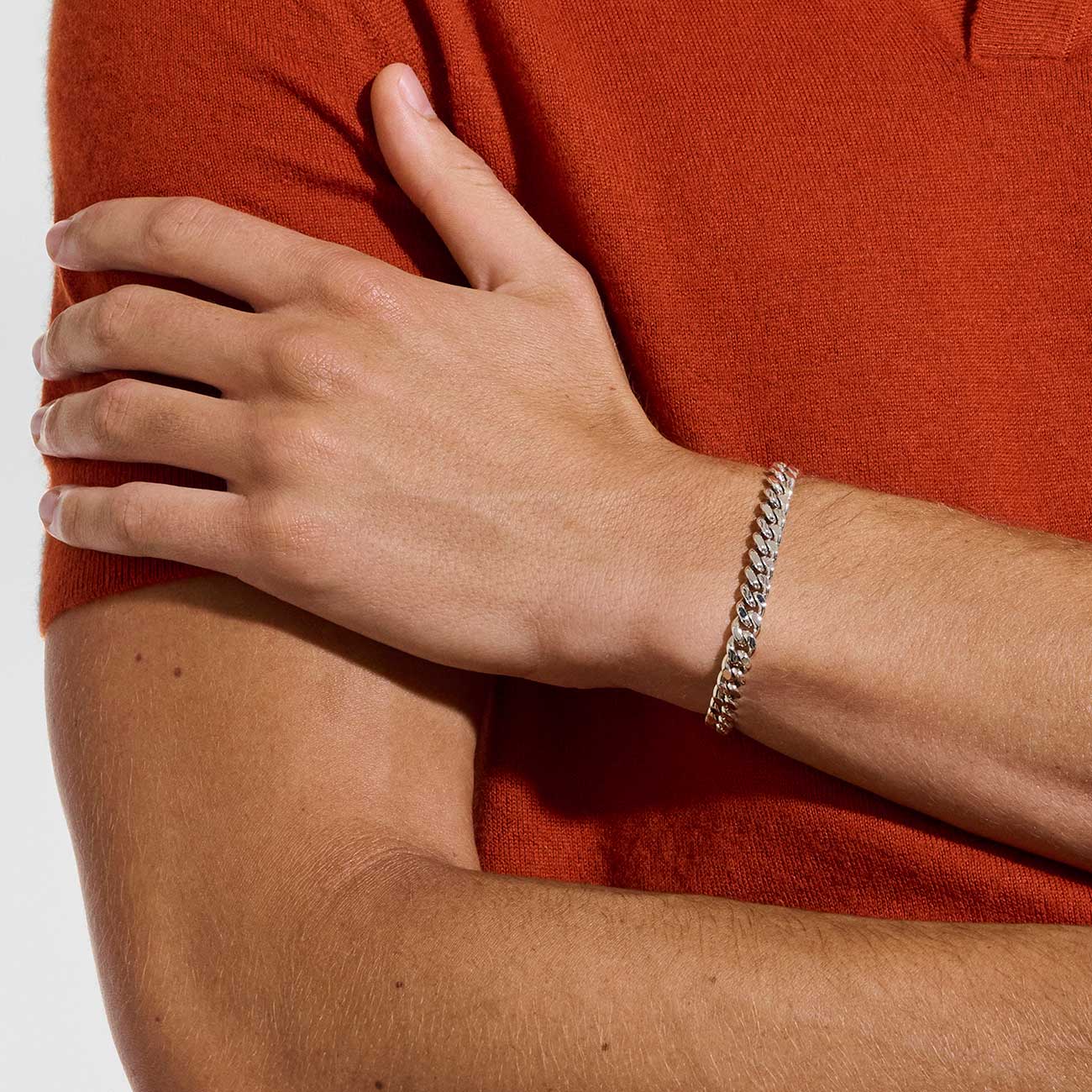 John Hardy Curb Chain 7mm Large Bracelet in Silver - BM99752XUL