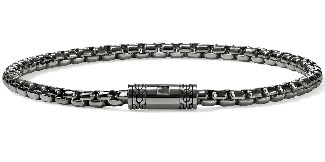 John Hardy Box Large Chain Bracelet in Dark Silver - BU98803SMBRDXUL