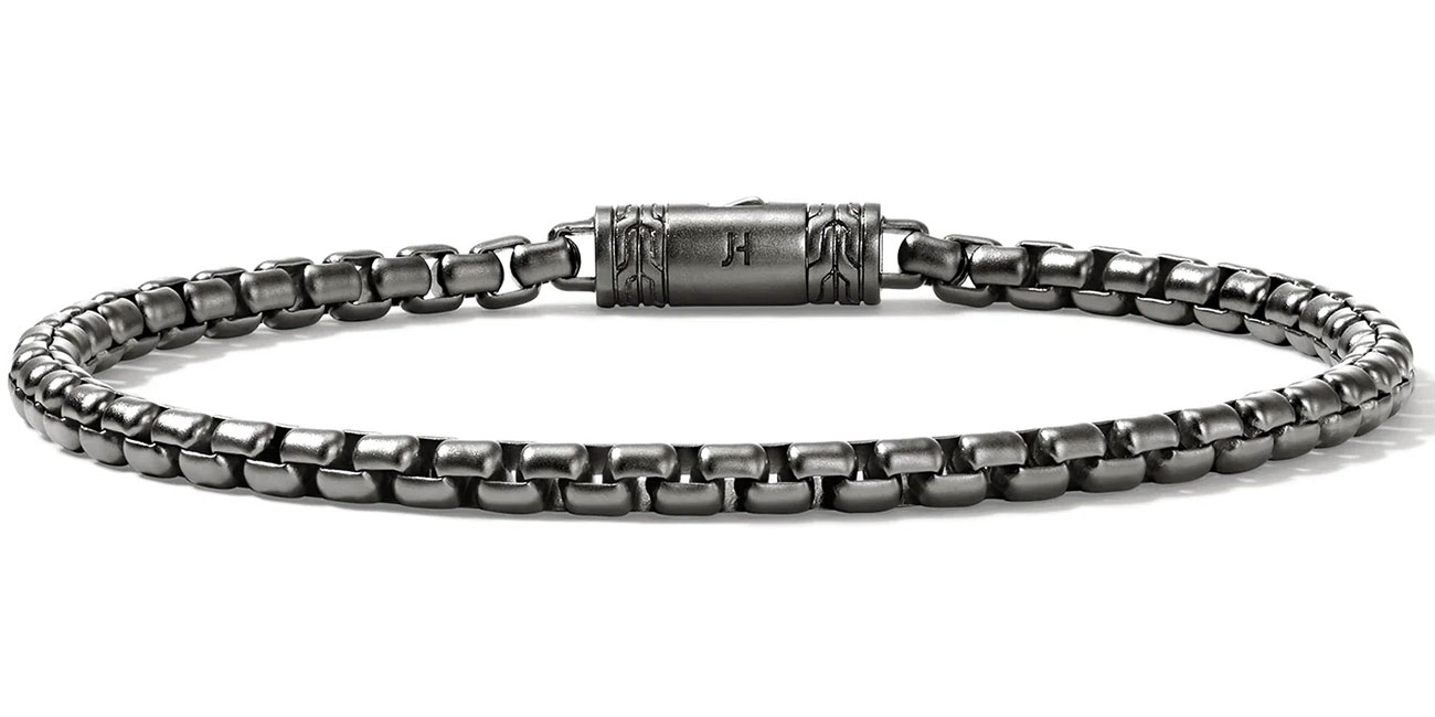 John Hardy Box Large Chain Bracelet in Dark Silver - BU98803SMBRDXUL