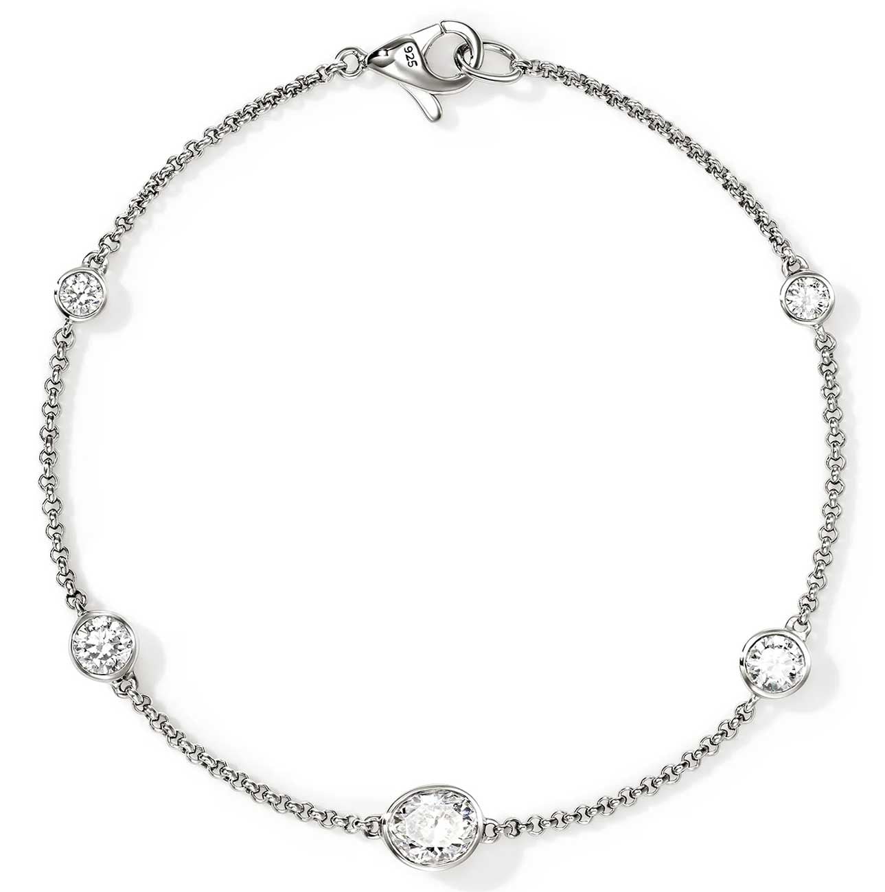 John Hardy JH Lovestruck Station Bracelet - Size Medium - with Diamonds in Sterling Silver 1625$